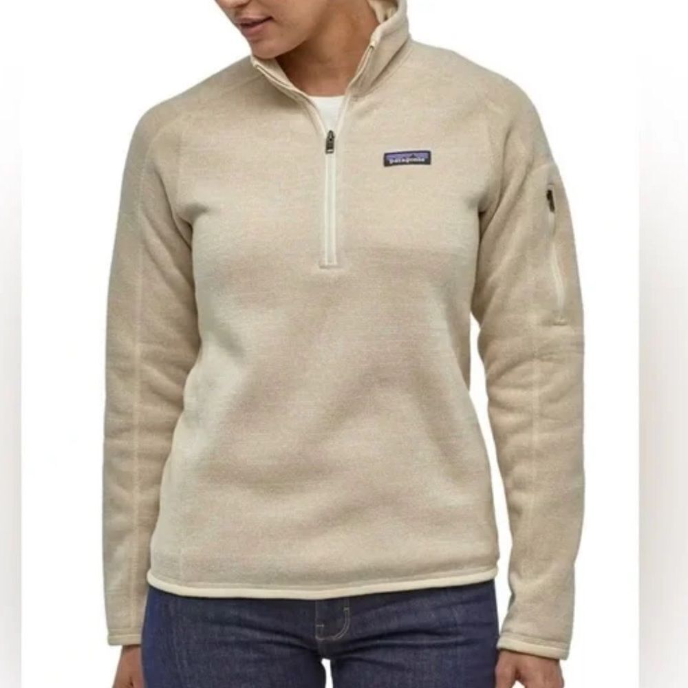 Patagonia Women's Better Sweater Cream Quarter-Zip Sweater Size Small